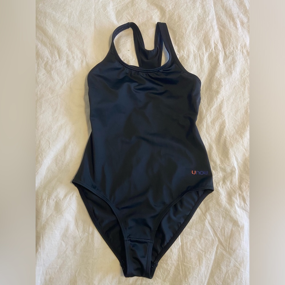 New UNOW- Women Pro Training One-Piece Racerback Swimsuit Black, Size Small/Med